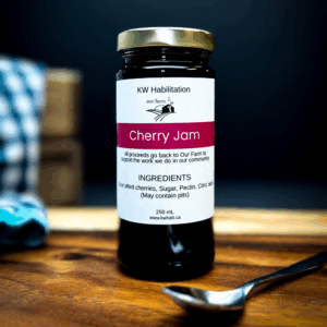 jar of Our Farm cherry jam