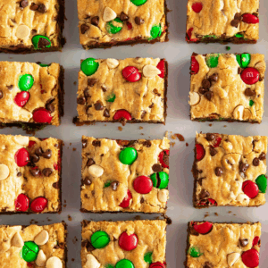 M&M Festive Cookie Bars