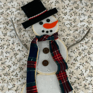 Embroidery Hoop Snowman