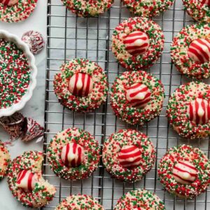 Candy Cane Kiss Cookies