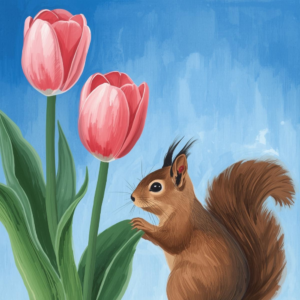 Spring Painting with Marc - Squirrel and Tulips