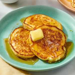 Summer Brunch - Lemon Ricotta Pancakes with Sausage
